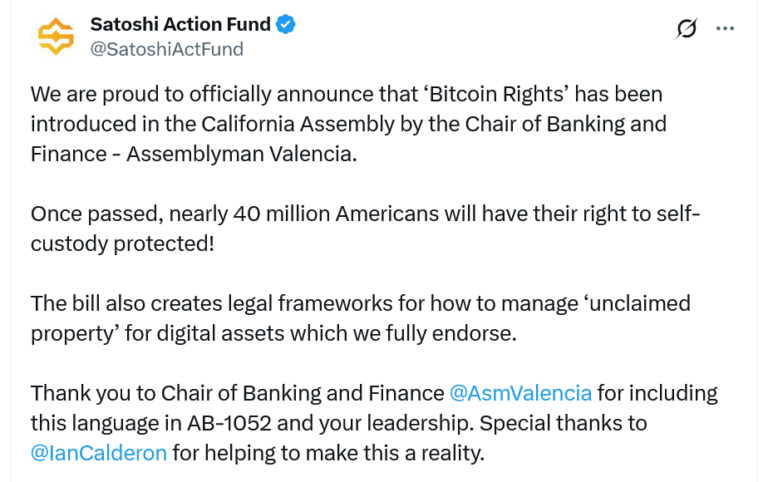 California introduces ’Bitcoin rights’ in amended digital assets bill