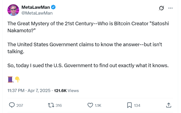 Lawyer sues US homeland dept to probe supposed Satoshi Nakamoto meeting
