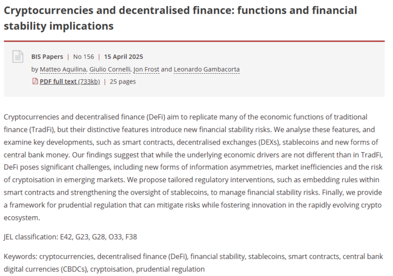 Crypto, DeFi may widen wealth gap, destabilize finance: BIS report