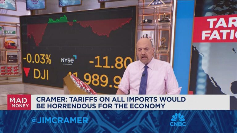 Tariffs on all imports will be horrendous for the economy, says Jim Cramer