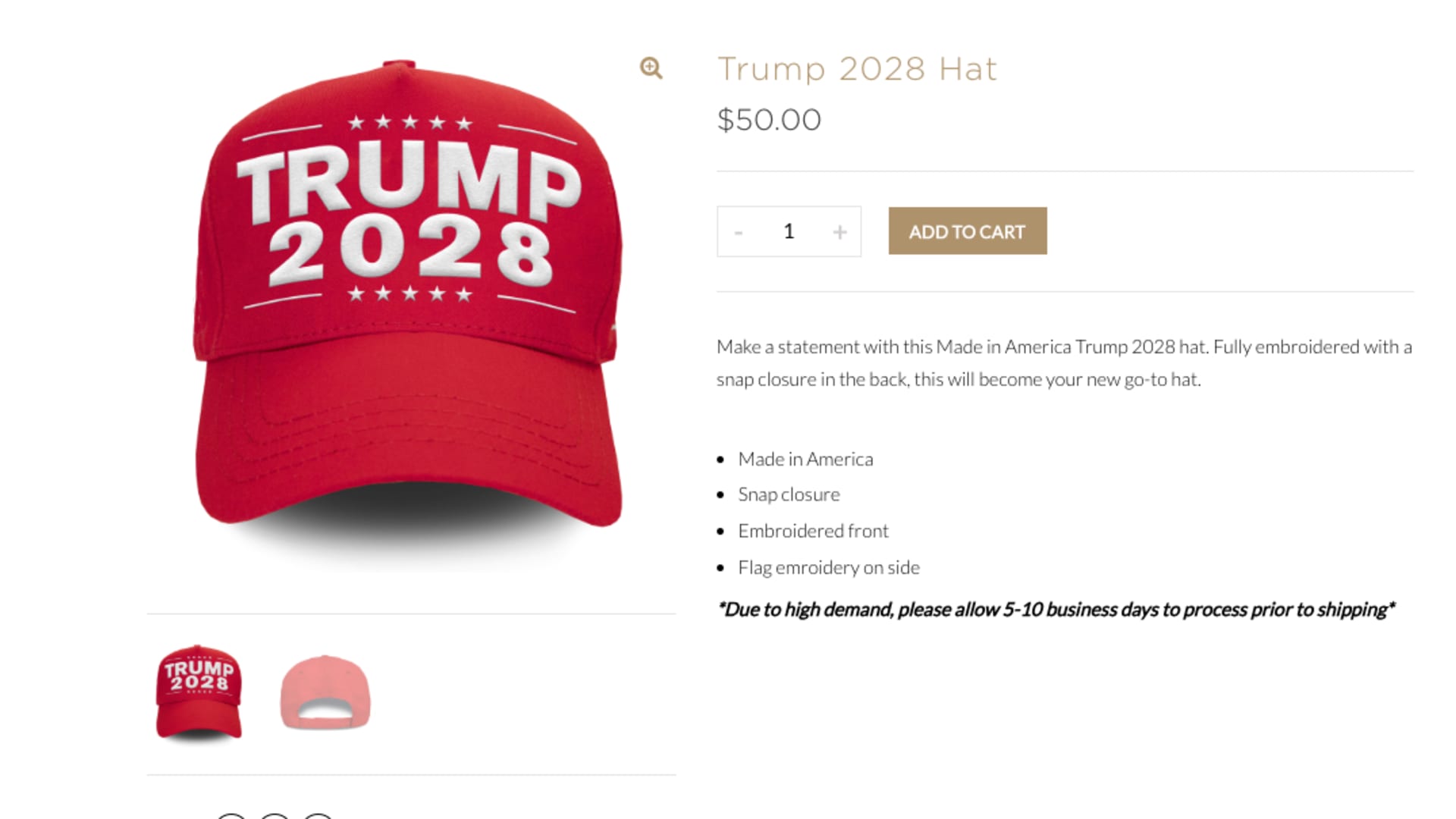 Trump Organization sells 'Trump 2028' hat and shirt, fueling questions about third term bid