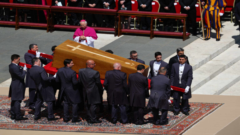 Mighty and meek bid farewell to Pope Francis at a funeral where he is remembered as pope of the people