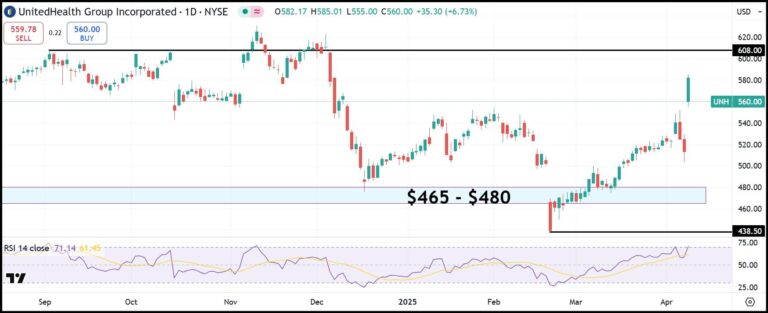UNH daily stock chart