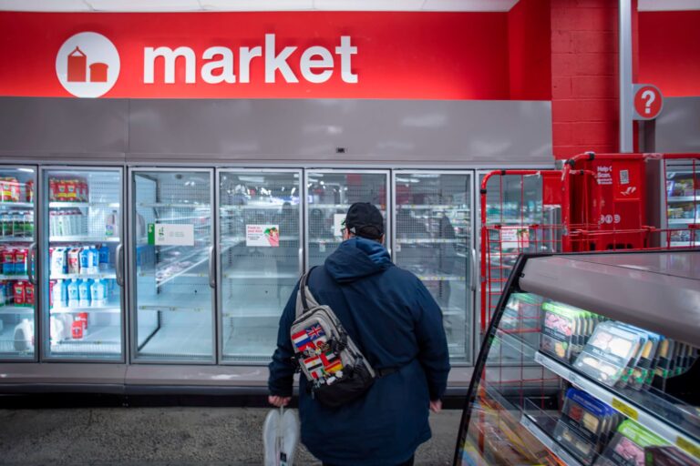 A customer in a Target store in New York’s Tribeca neighborhood