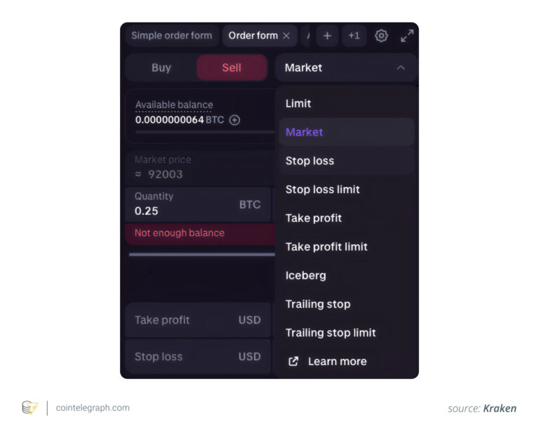 Set stop loss - Kraken example