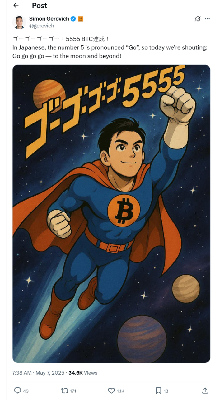 Metaplanet reaches 5,555 Bitcoin milestone with latest 555 BTC buy