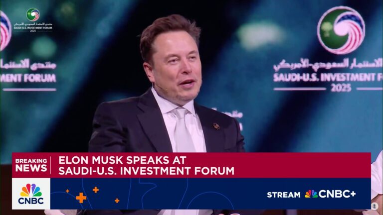 Elon Musk speaks at Saudi-U.S. investment forum