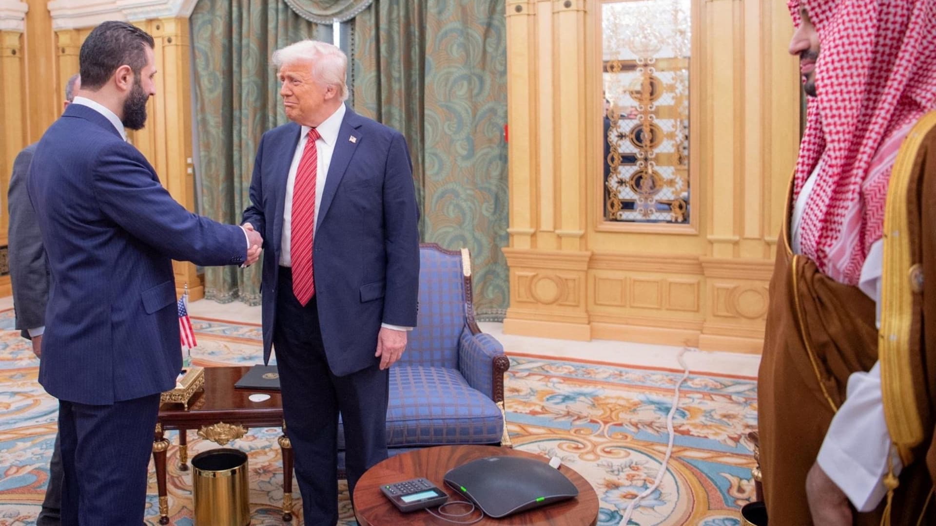 Trump meets Syrian leader in Saudi Arabia the day after announcing end of U.S. sanctions