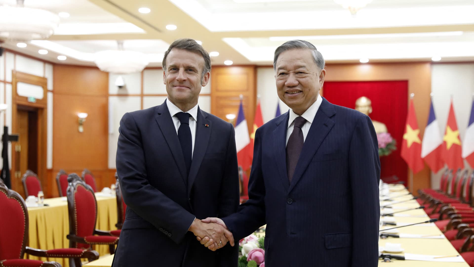 France, Vietnam sign Airbus, satellite deals as Macron visits Hanoi