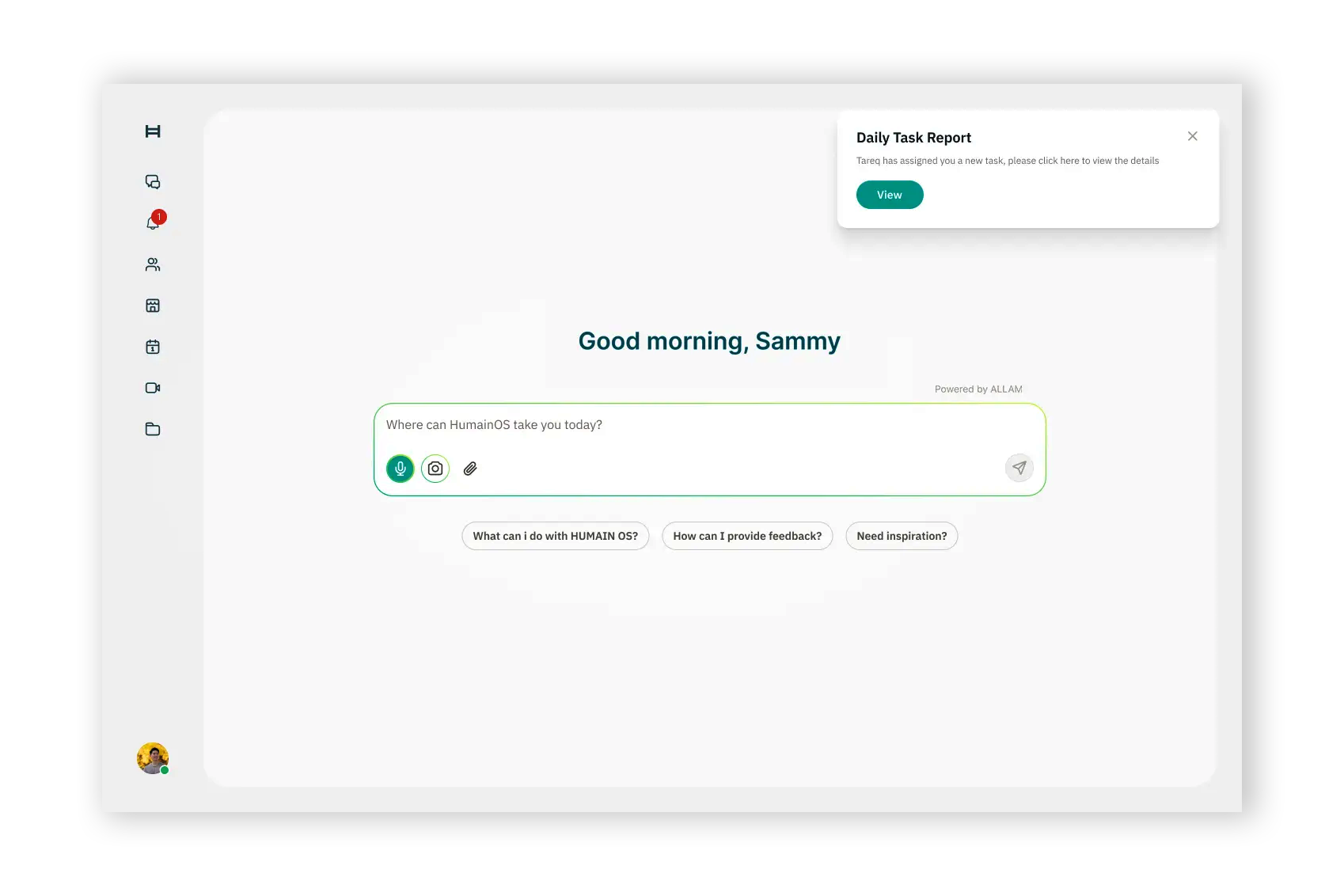 Screen shot of Humain AI chatbot