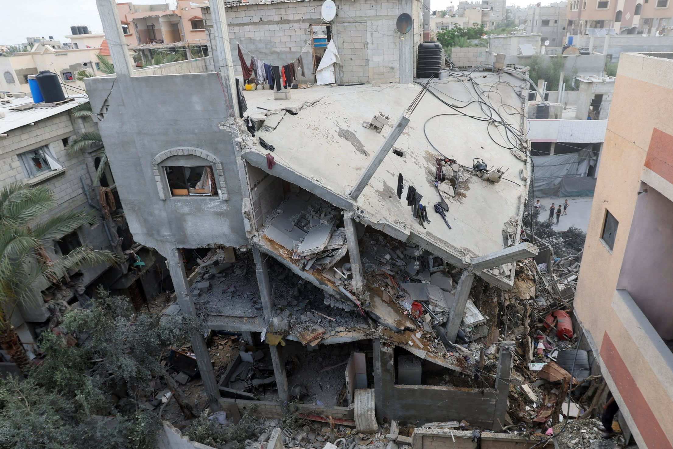 The remains of a house in Gaza