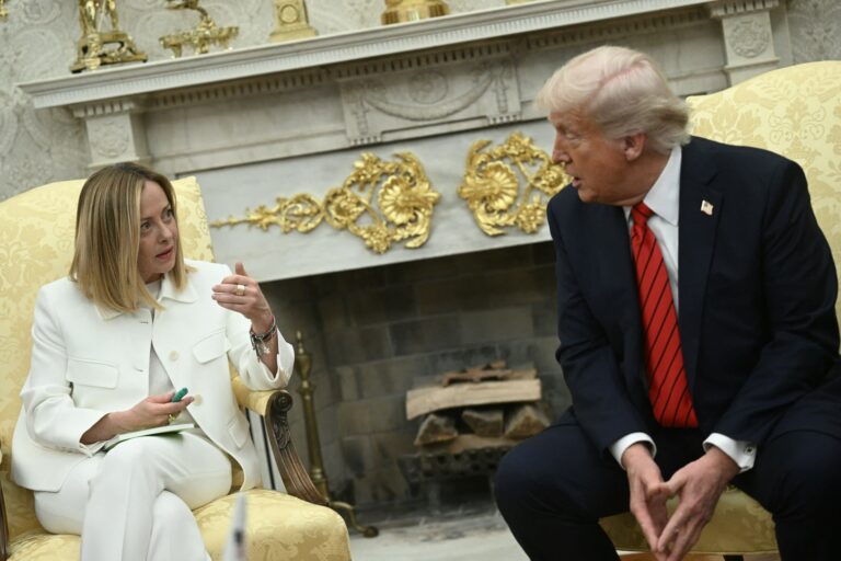 US President Donald Trump meets Italian Prime Minister Giorgia Meloni in the Oval Office