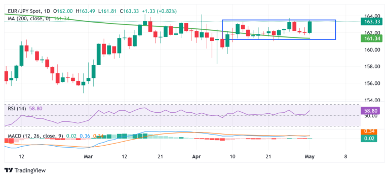 EUR/JPY Price Analysis: Bulls flirt with trading range hurdle, around mid-163.00s on dovish BoJ