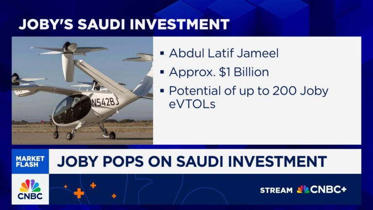 Joby Aviation shares pop on Saudi Investment