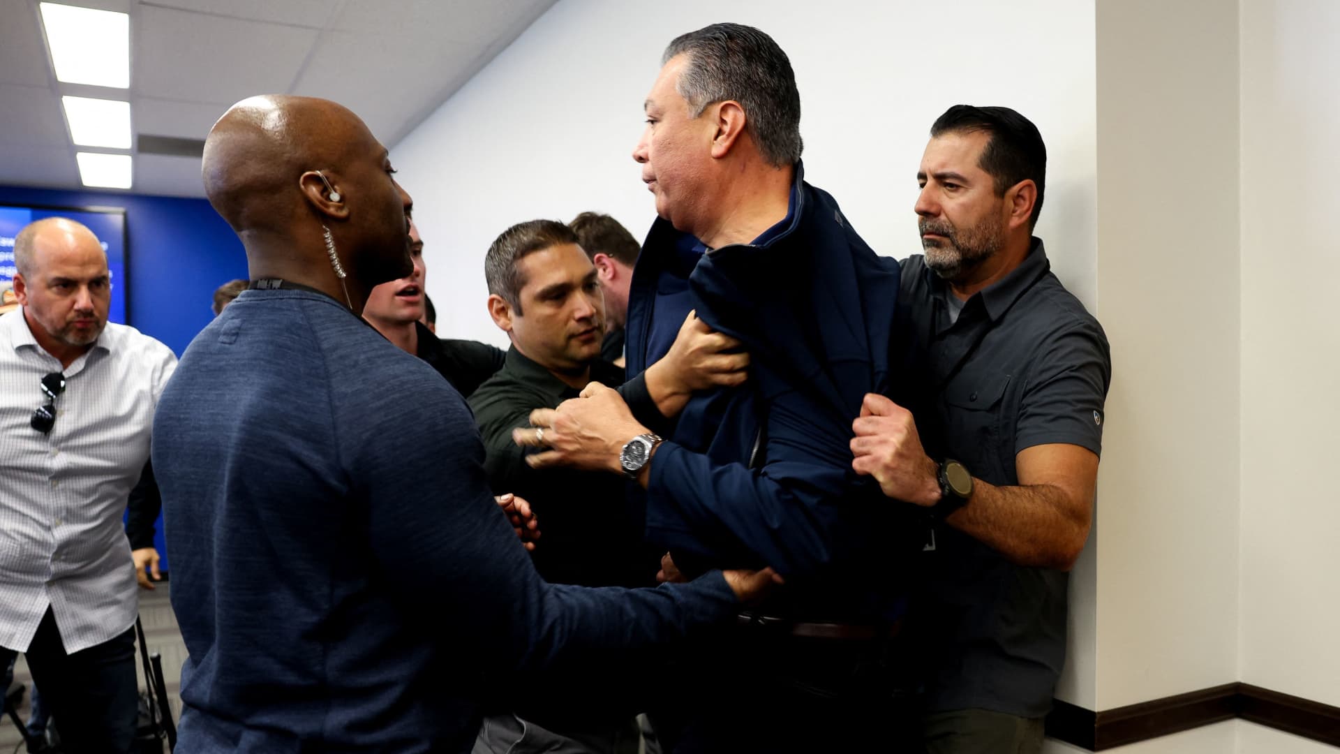 Sen. Alex Padilla handcuffed after forced removal from DHS press conference