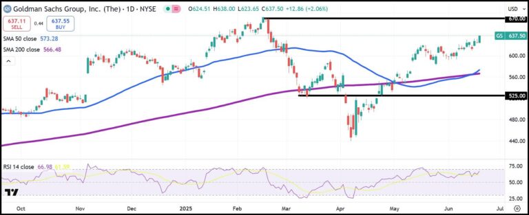 GS daily stock chart