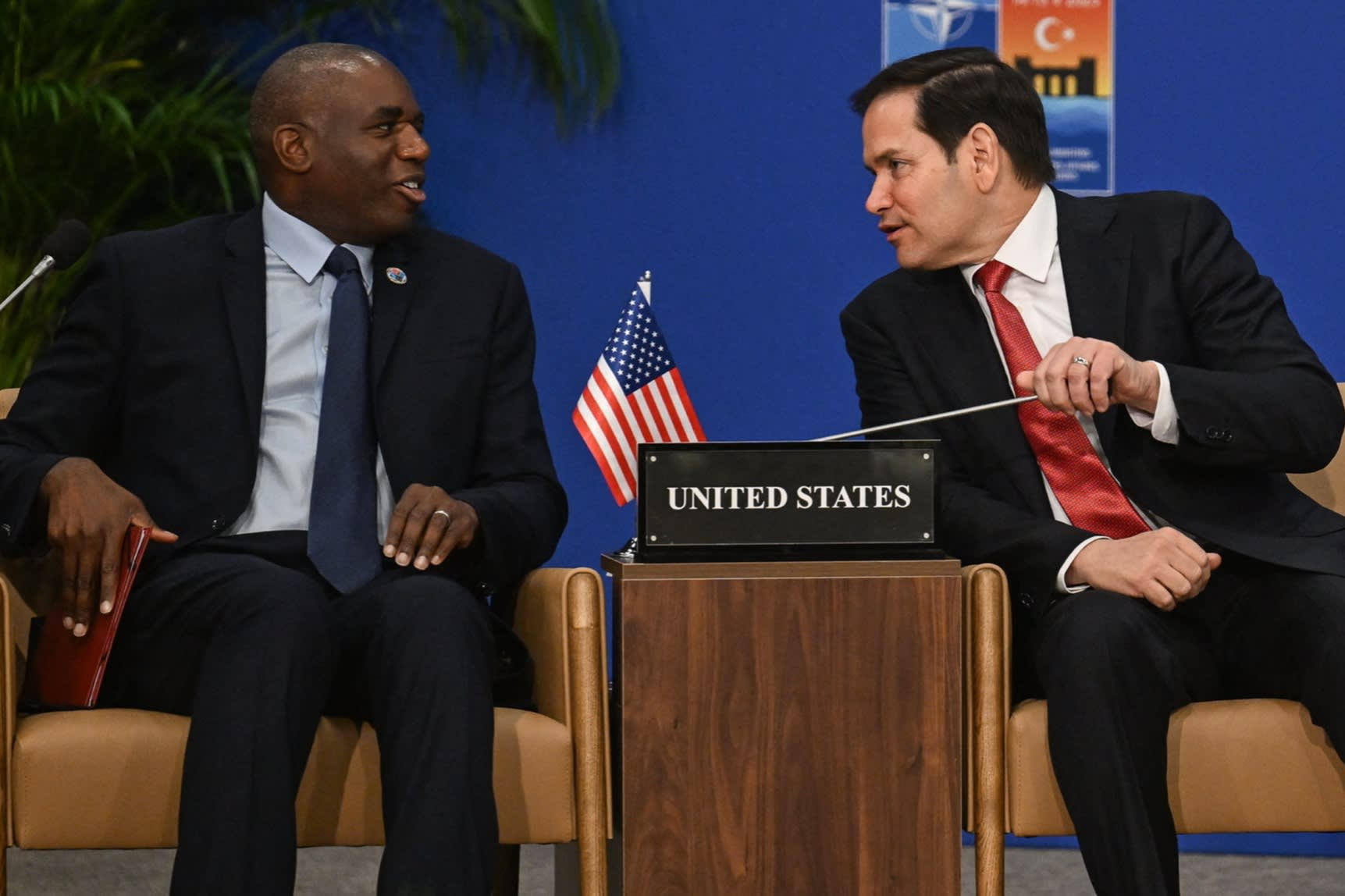 (L-R) UK foreign secretary David Lammy and US Secretary of State Marco Rubio