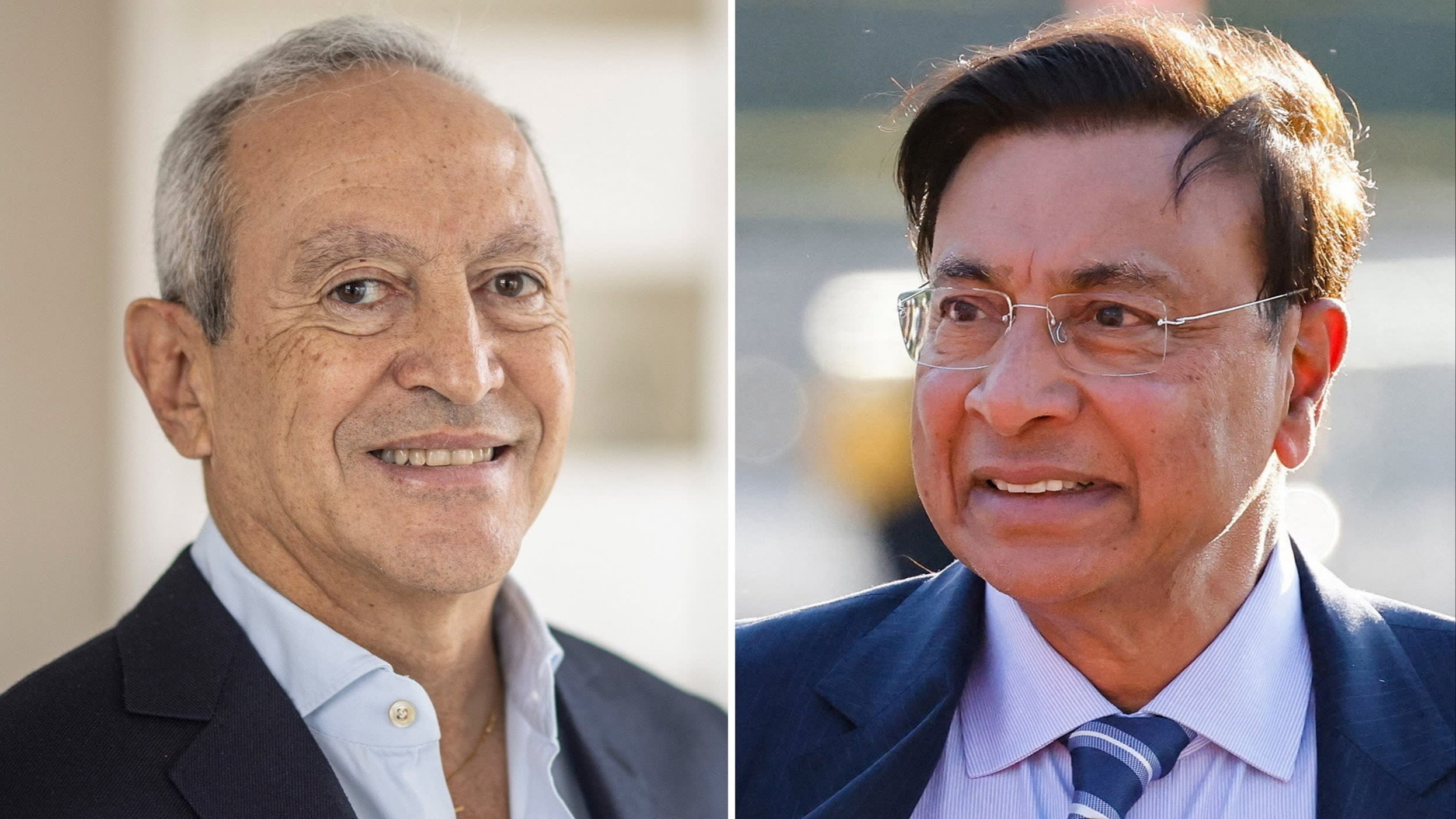 Nassef Sawiris, left, and Lakshmi Mittal