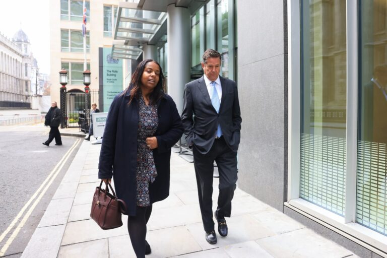 Jes Staley, pictured here outside court with his lawyer Kathleen Harris