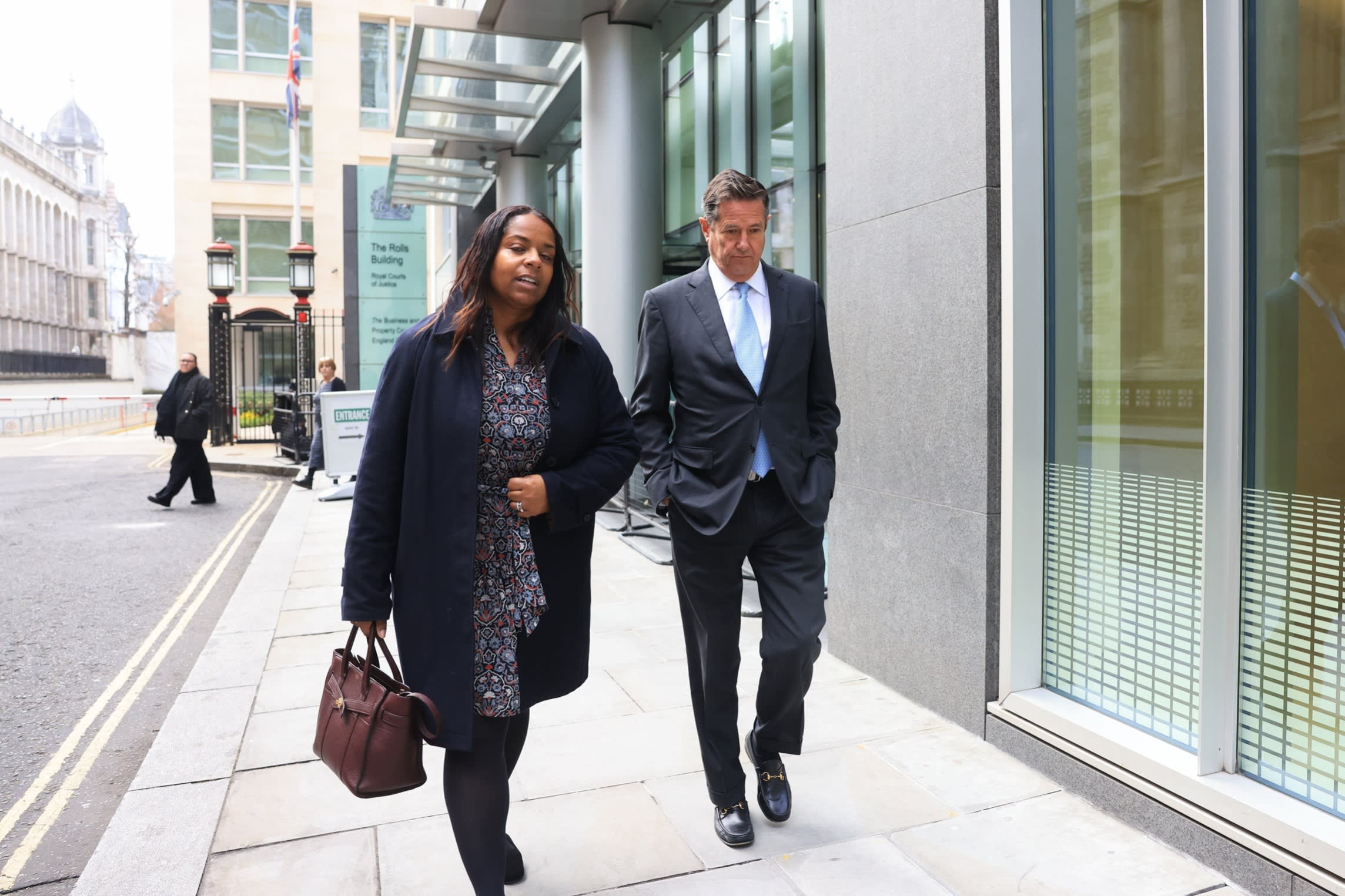 Jes Staley, pictured here outside court with his lawyer Kathleen Harris