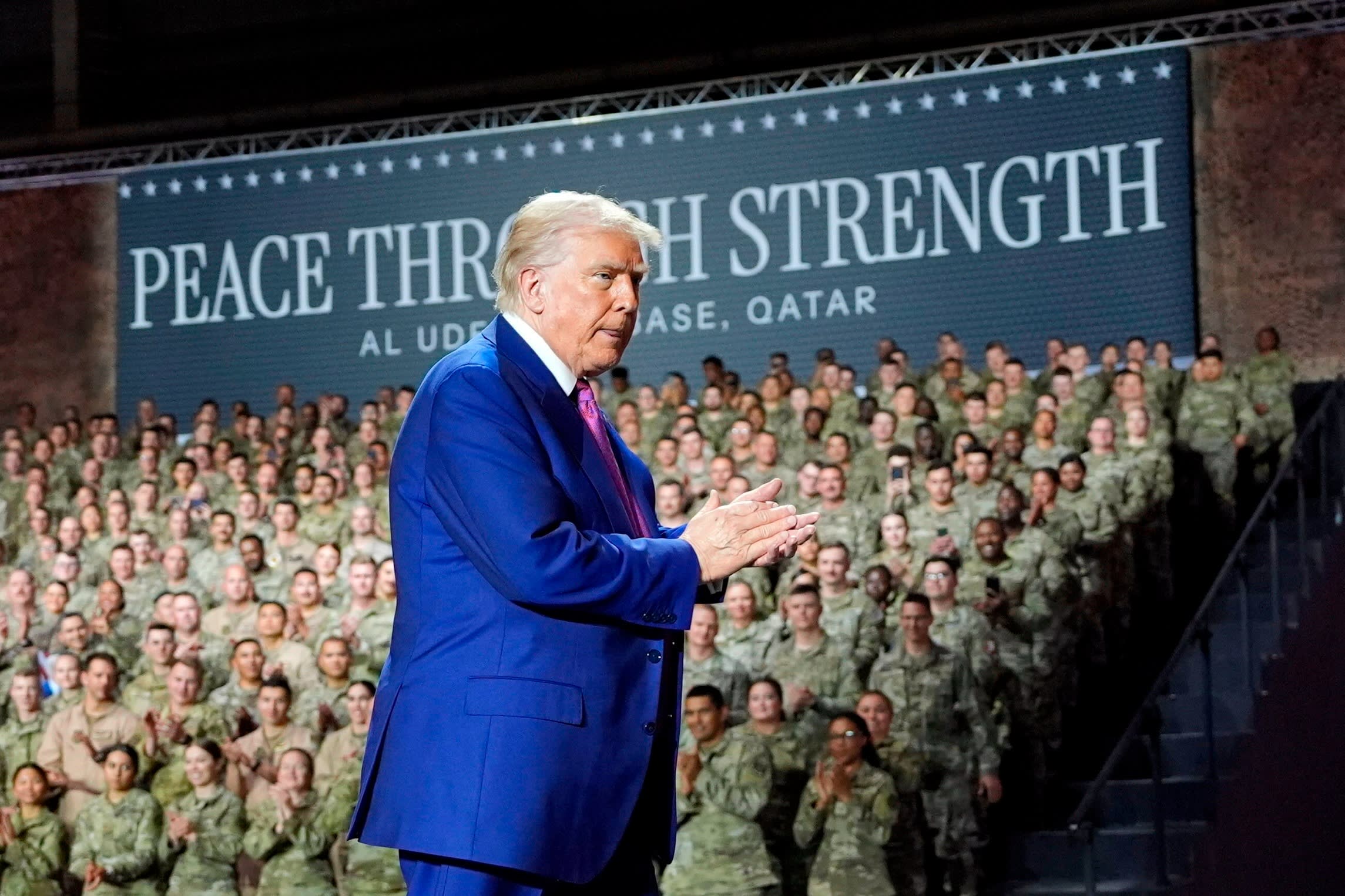President Donald Trump at Al Udeid Air Base last month