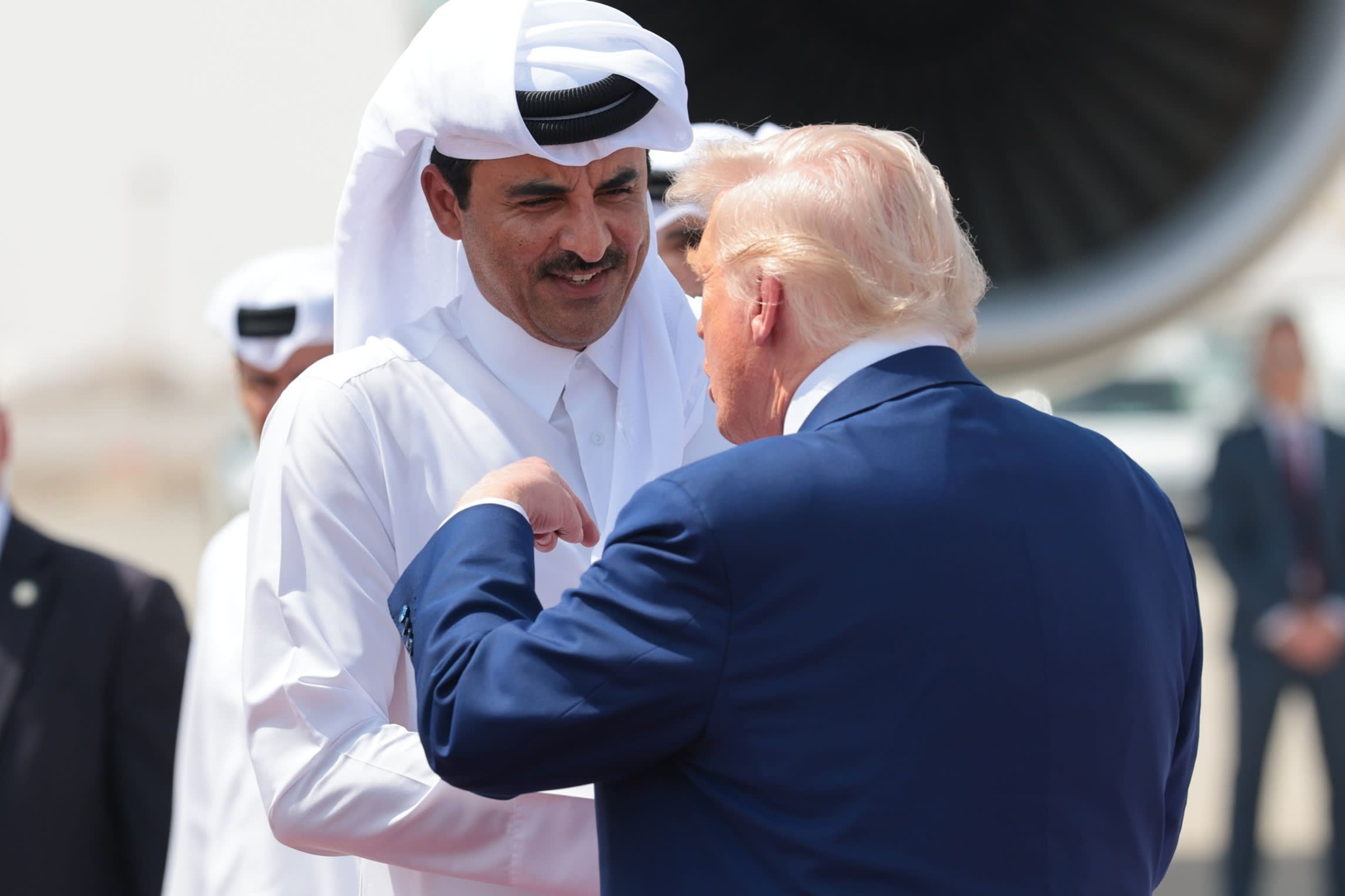 Donald Trump with the Emir of Qatar Tamim bin Hamad al Thani