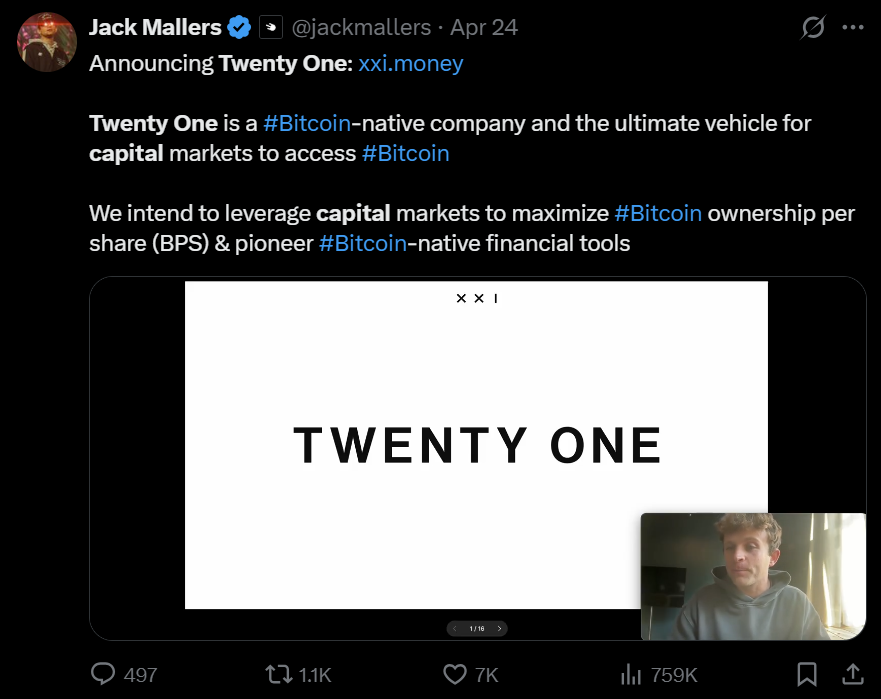 Twenty One Capital’s Bitcoin stash is bigger than initially expected