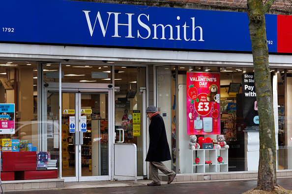 Members of the public walk past a branch of a WH Smith Plc in Orpington on January 23, 2025 in London, England. 