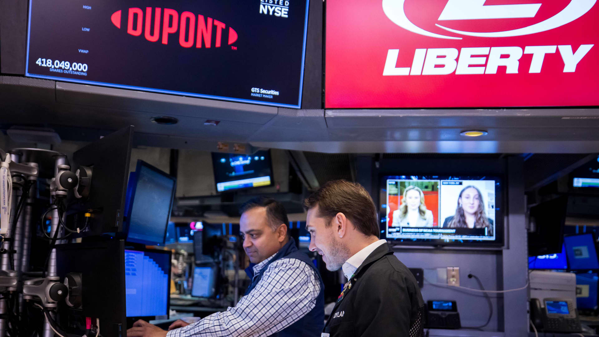 Profit-taking hits some momentum stocks, and a dark cloud lifts over DuPont