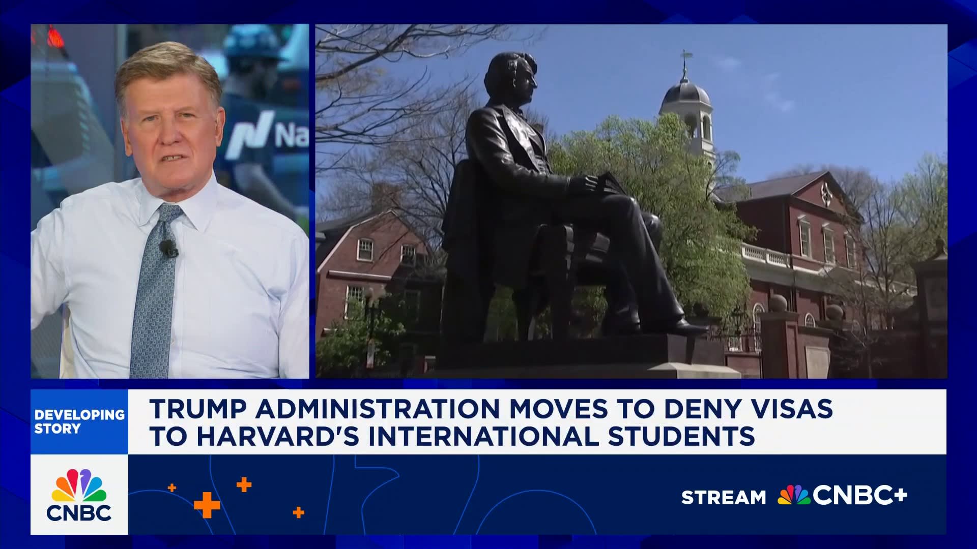 Trump administration moves to deny visa to Harvard's international students