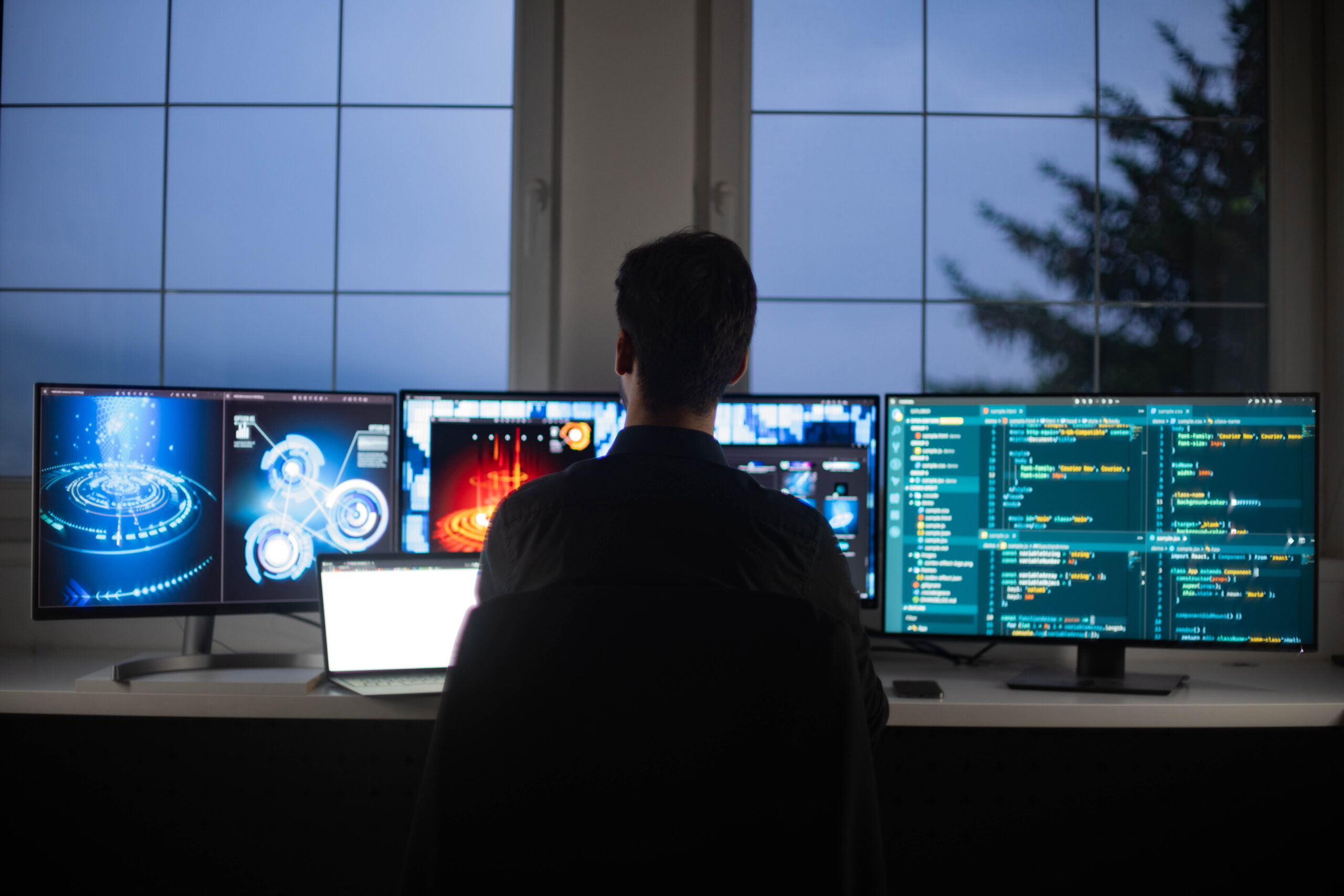 An engineer working on computer.