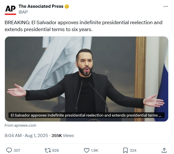 Salvadoran President Nayib Bukele can now run for election indefinitely