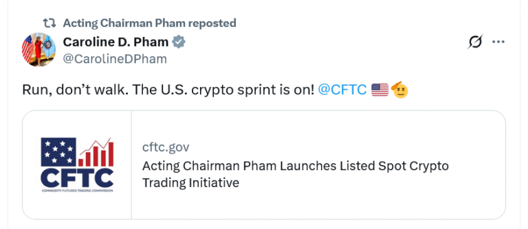 CFTC seeks to allow spot crypto trading on registered exchanges