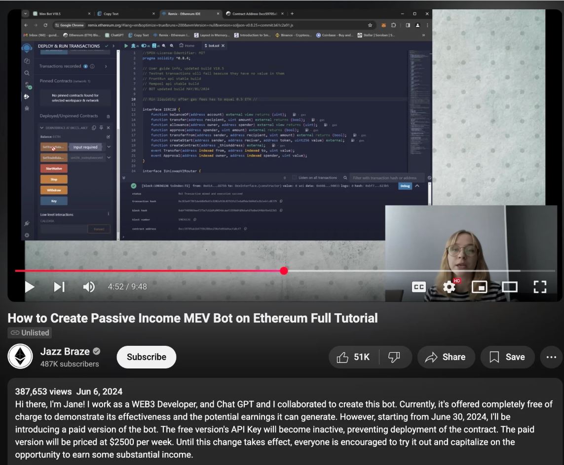 Crypto trader bot scam on YouTube looted 256 ETH: SentinelLABS