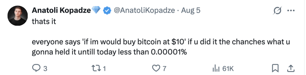 Buying Bitcoin years ago wouldn’t have made you rich today, says trader