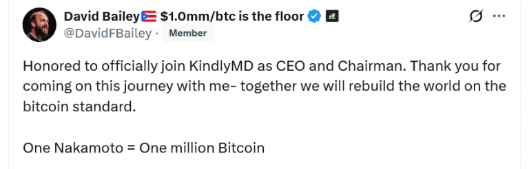 David Bailey’s Nakamoto closes KindlyMD merger for Bitcoin treasury