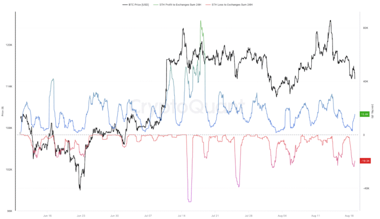 Will Bitcoin price fall to $110K? Short-term holders sell 22K BTC at a loss
