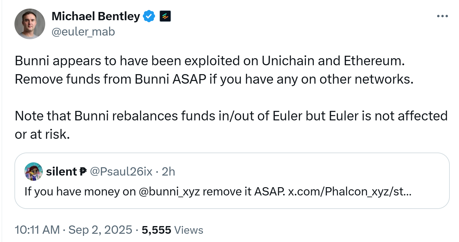 Bunni DEX paused following $2.4M exploit of liquidity function