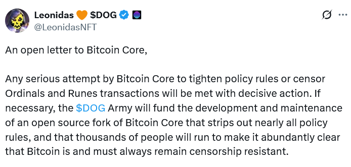 Ordinals dev floats forking Bitcoin Core amid censorship concerns