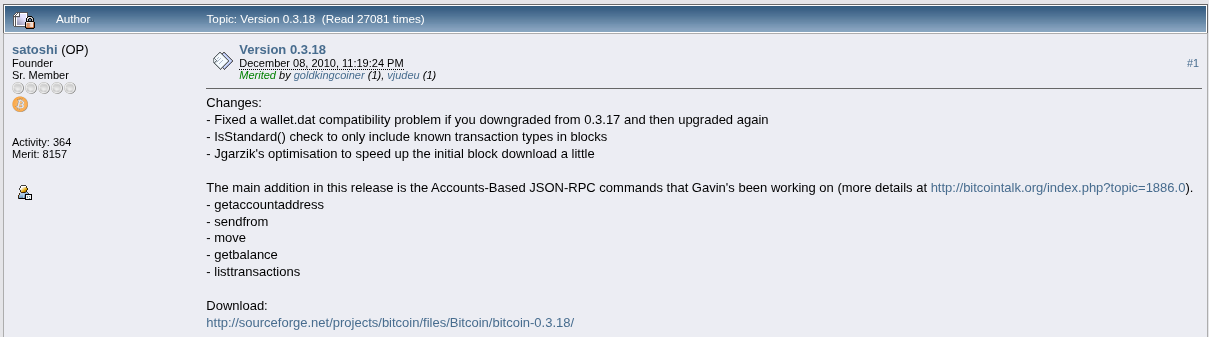 Satoshi comments on arbitrary data shows how old the OP_RETURN debate is