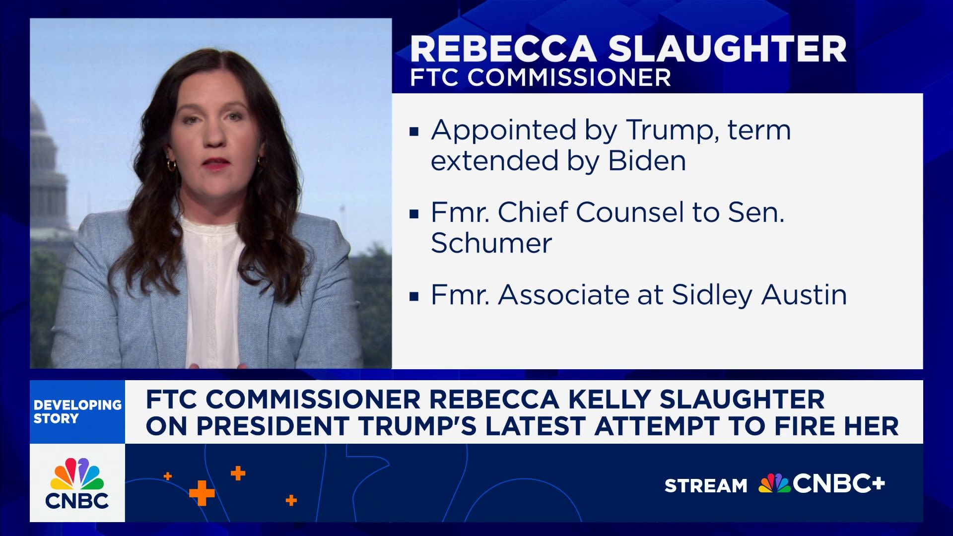 FTC Commissioner Rebecca Slaughter on President Trump's latest attempt to fire her