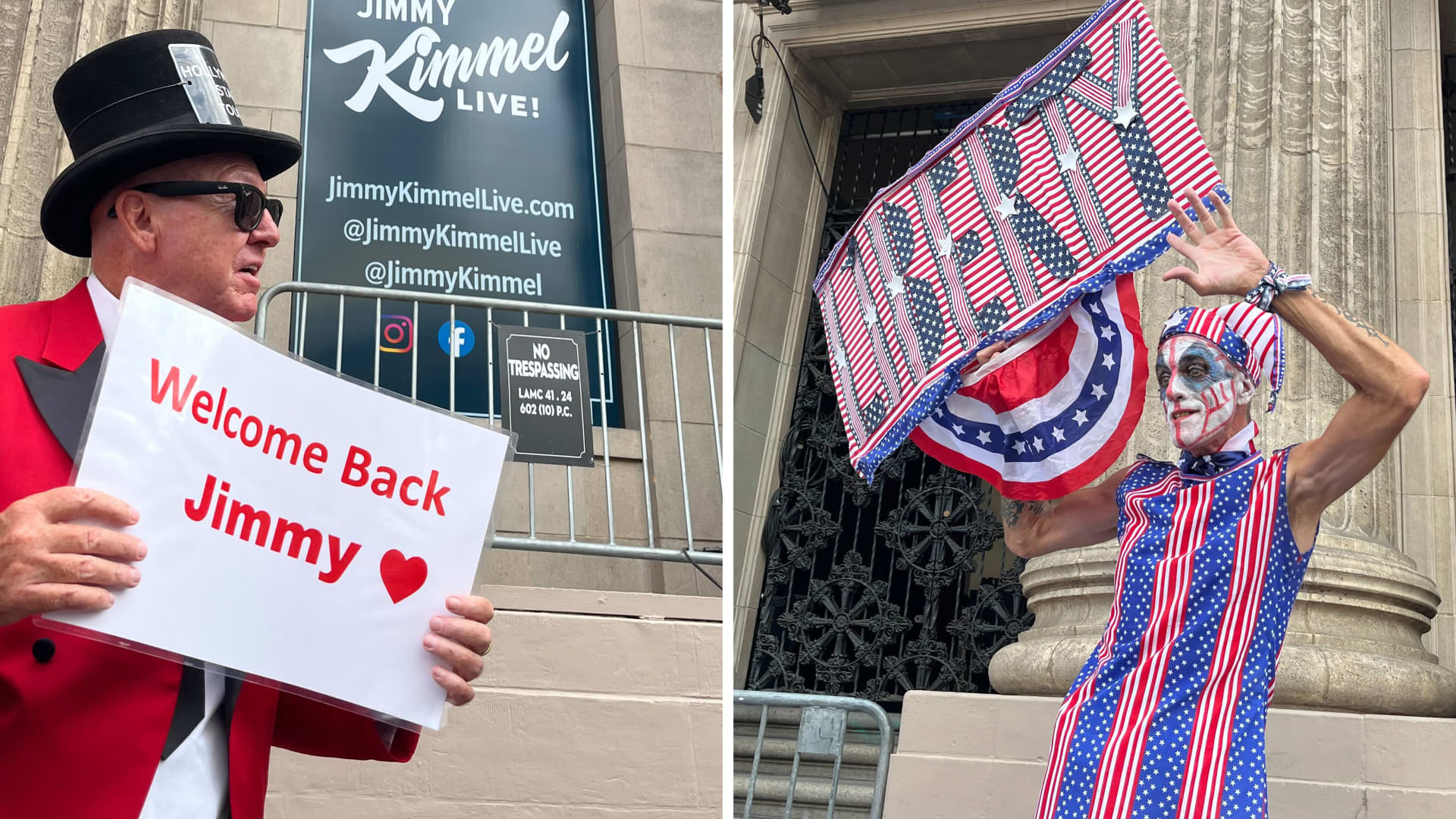 Jimmy Kimmel returns: Fans gather outside LA studio to welcome late-night TV host back