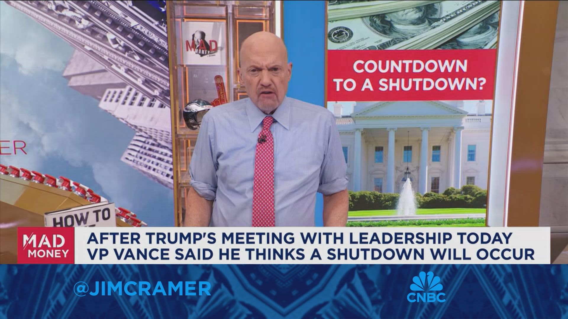 Past shutdowns have not had a major negative impact on stocks, says Jim Cramer