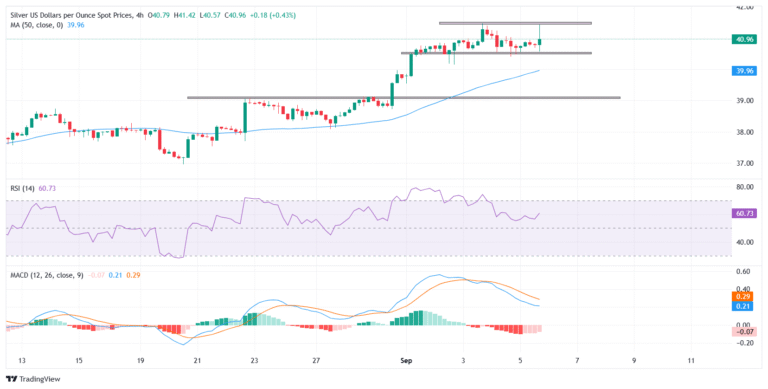 Silver consolidates near 14-year high as weak NFP data boosts Fed cut bets