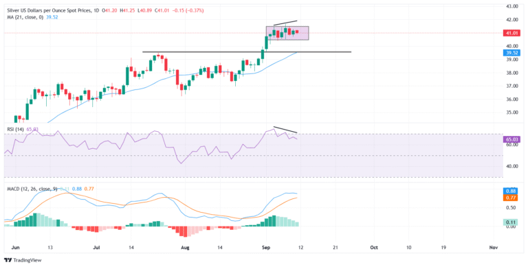 Silver Price Forecast: XAG/USD consolidates near $41.00 ahead of US CPI