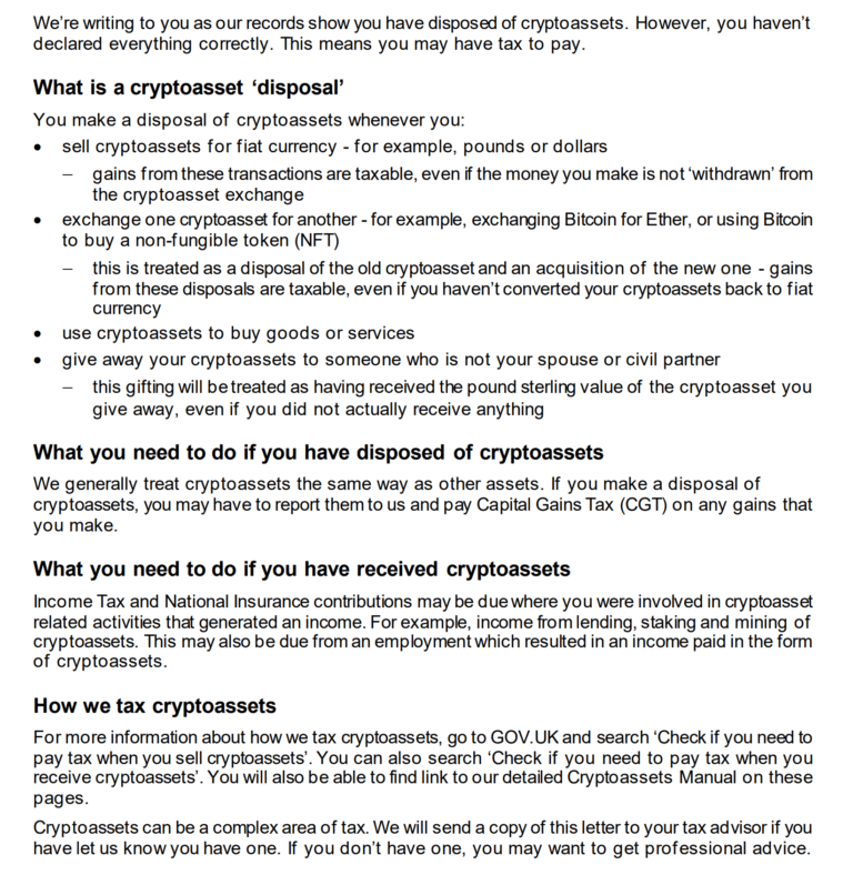 UK tax authority doubles crypto warning letters in crackdown on unpaid gains