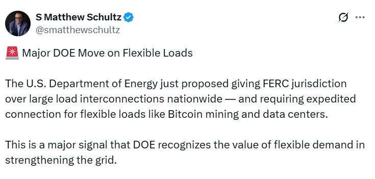 US energy secretary floats faster direct grid access for AI and crypto miners