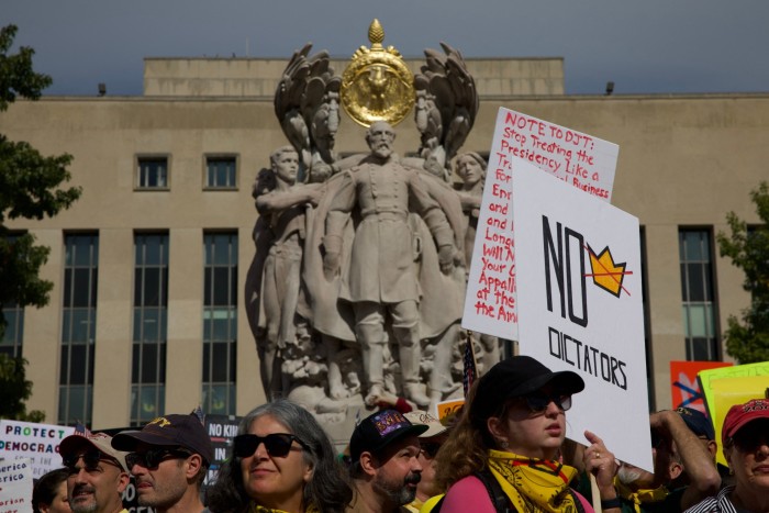 Massive crowds gather across US for ‘No Kings’ protests against Trump