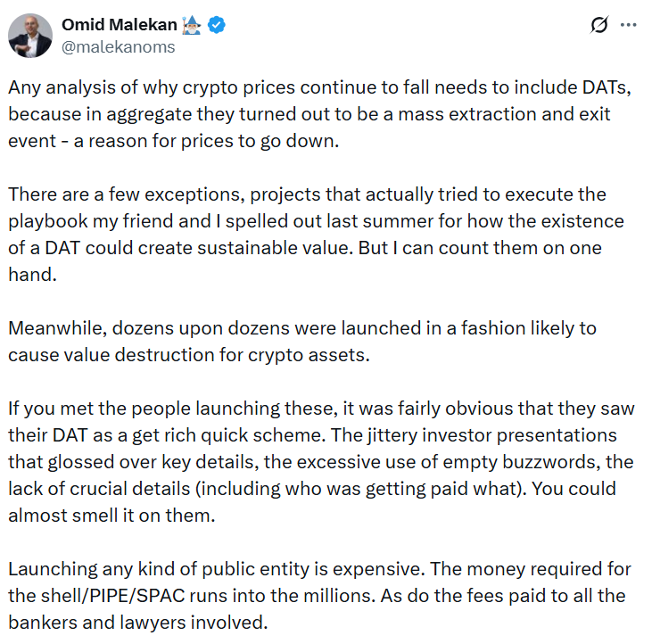 Crypto treasury companies accelerating market drop, professor argues