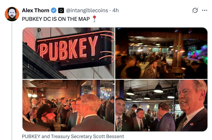 Bitcoiners lose their mind after Scott Bessent walks into a Bitcoin bar